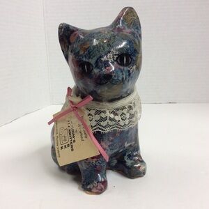 VTG Kozy Kritters by Num’s Decoupage Floral kitten